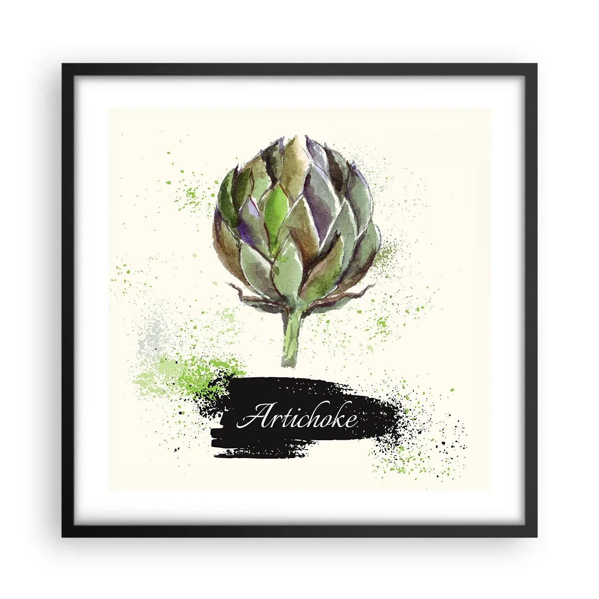 Poster in een zwarte lijst - Eviva-groenten! - 50x50 cm