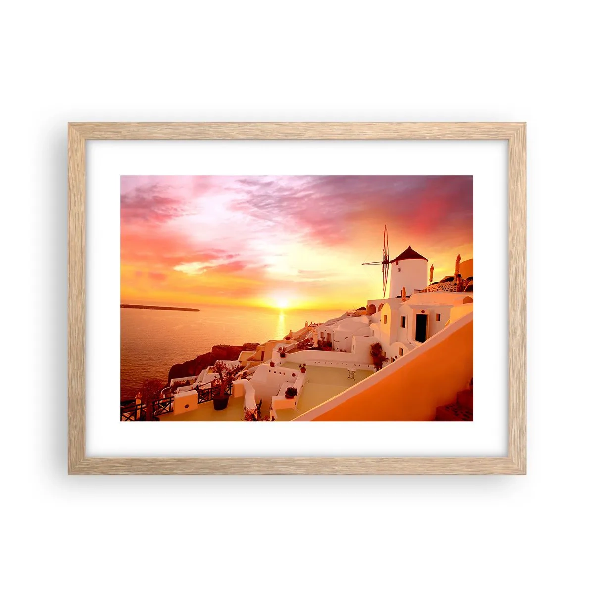 Een poster in een licht eiken lijst - Spreiden in wit en goud - 40x30 cm