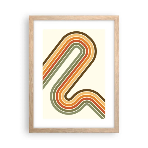 Een poster in een licht eiken lijst - Zigzag naar het doel - 30x40 cm