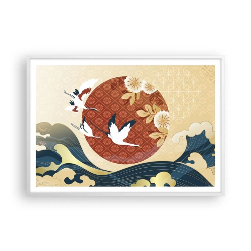 Poster in een witte lijst - Japans sprookje - 100x70 cm