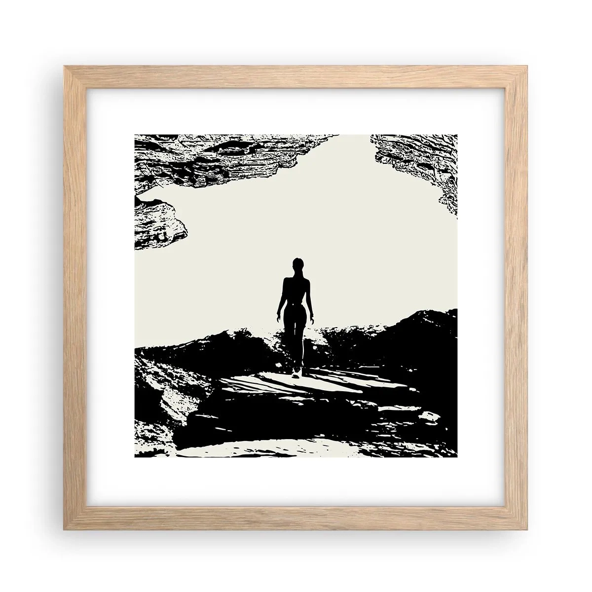 Een poster in een licht eiken lijst - Een nieuwe kijk - 30x30 cm