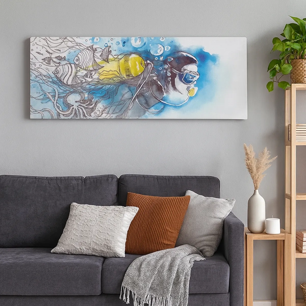 Schilderen op canvas - Geweldig blauw - 30x30 cm