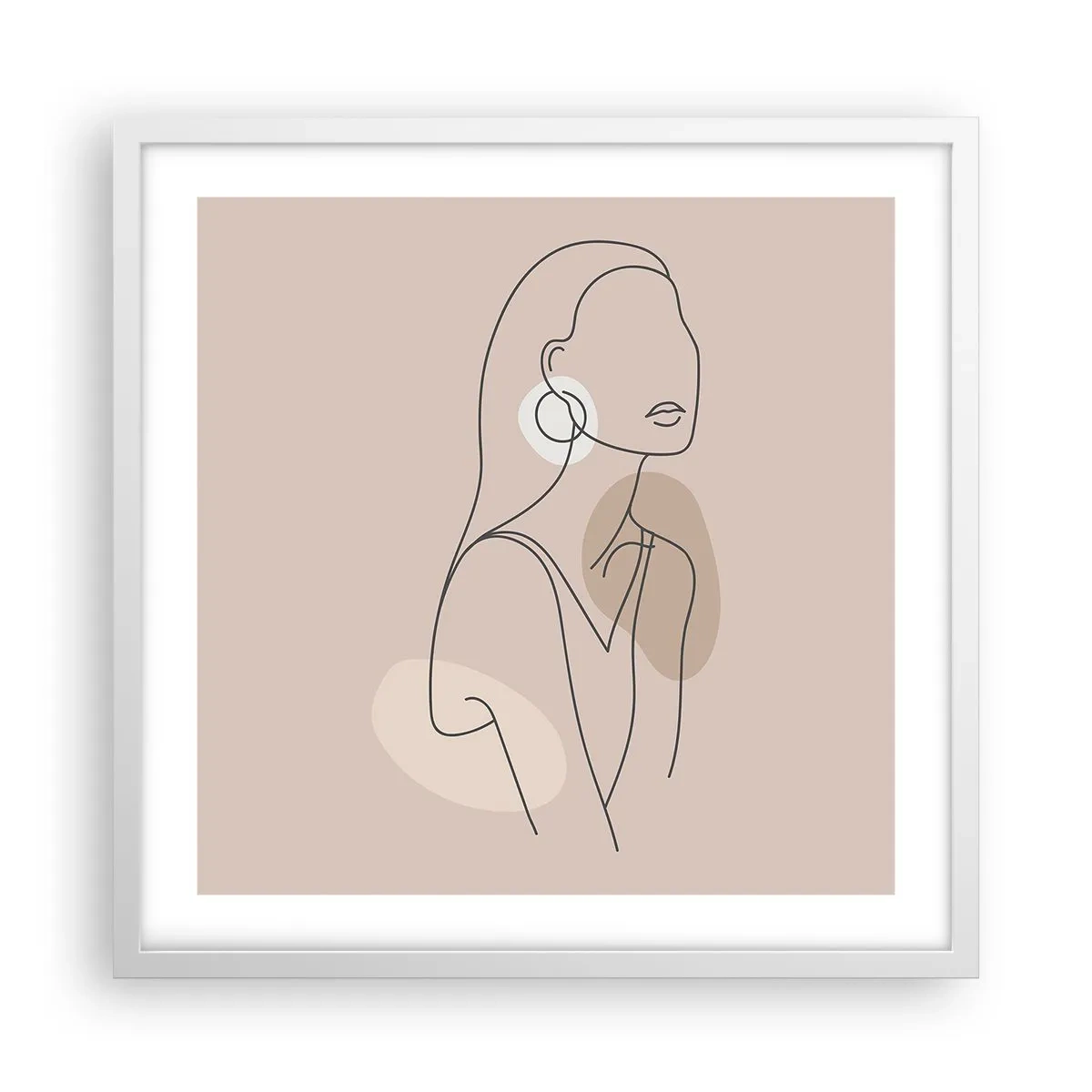 Poster in een witte lijst - meisjesachtig icoon - 50x50 cm