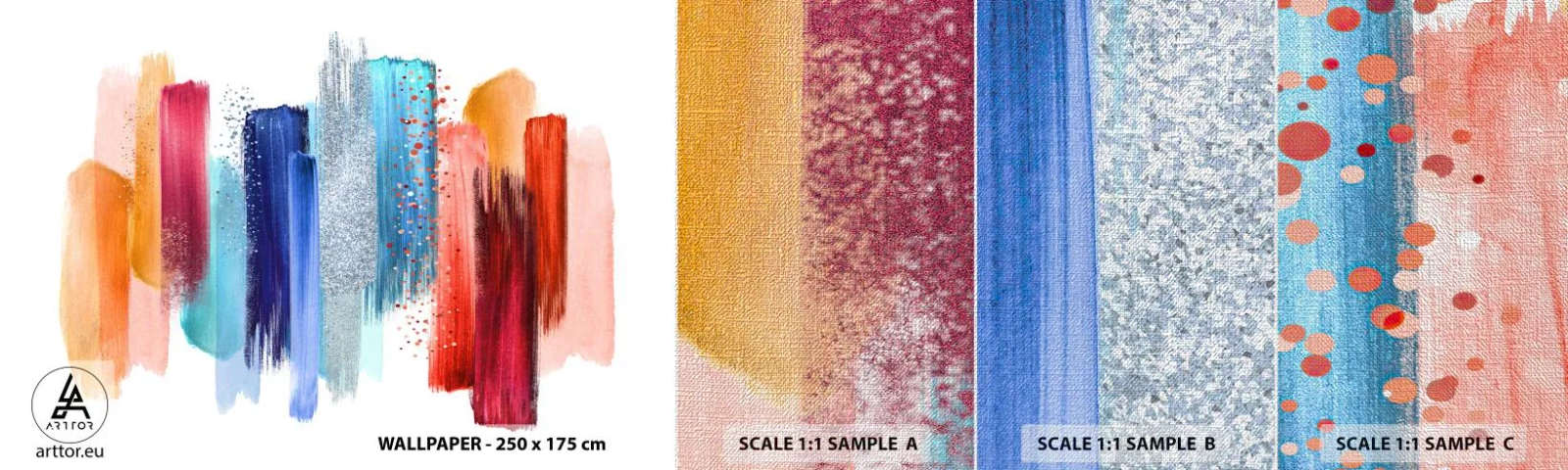 Fotobehang Monster Premium Canvas - Omhoog en omlaag - Abstractie, Deel, Moderne kunst - 100x30 cm