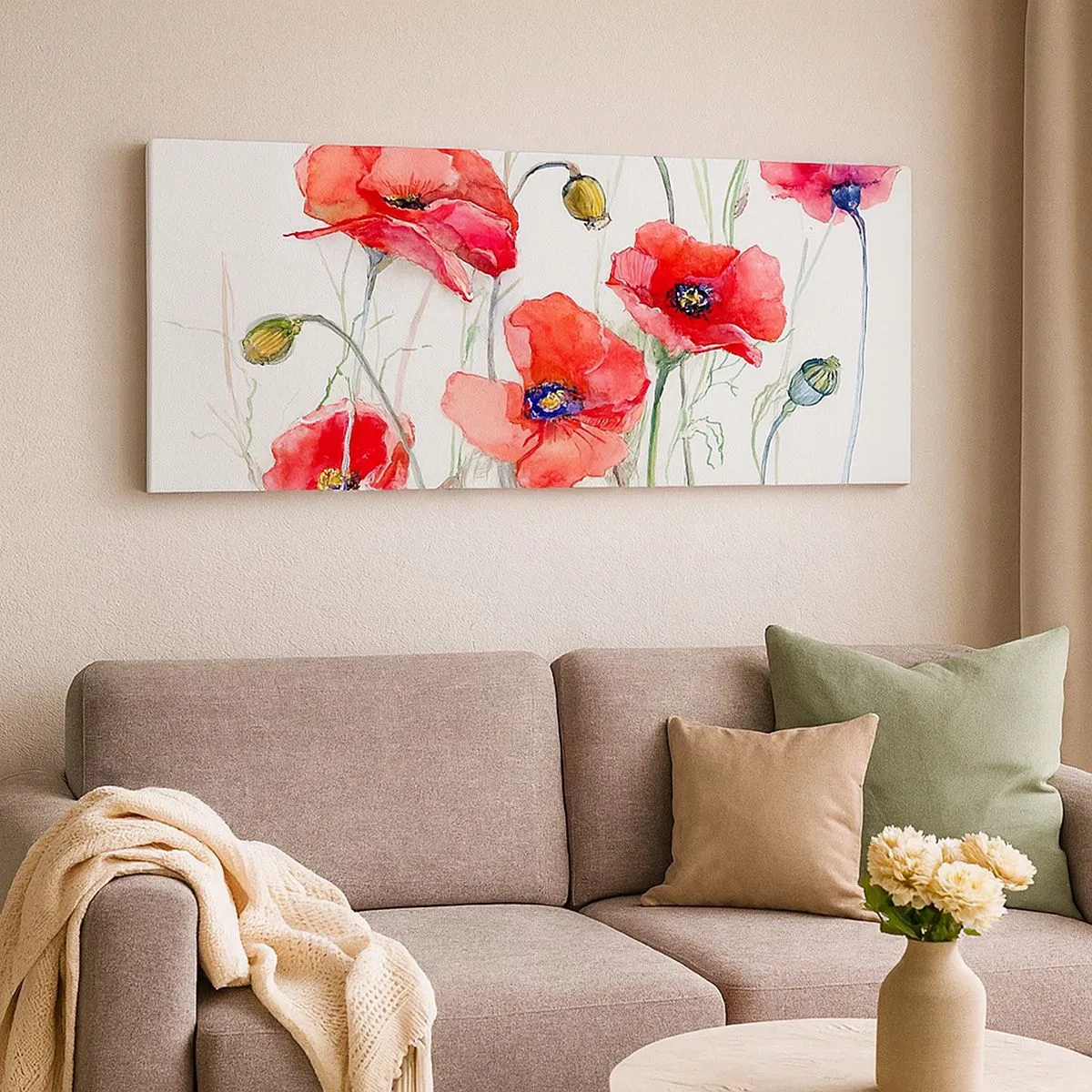 Schilderen op canvas - Poolse bloemen - 100x40 cm