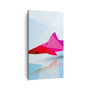 Schilderen op canvas - Een haai in een kristallen ruimte - 45x80 cm