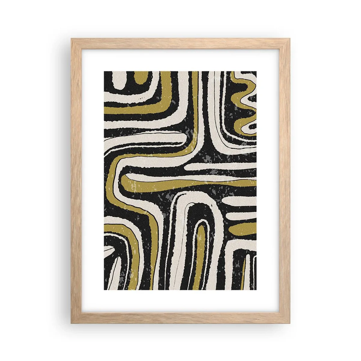 Een poster in een licht eiken lijst - Compositie: wegen en steegjes - 30x40 cm