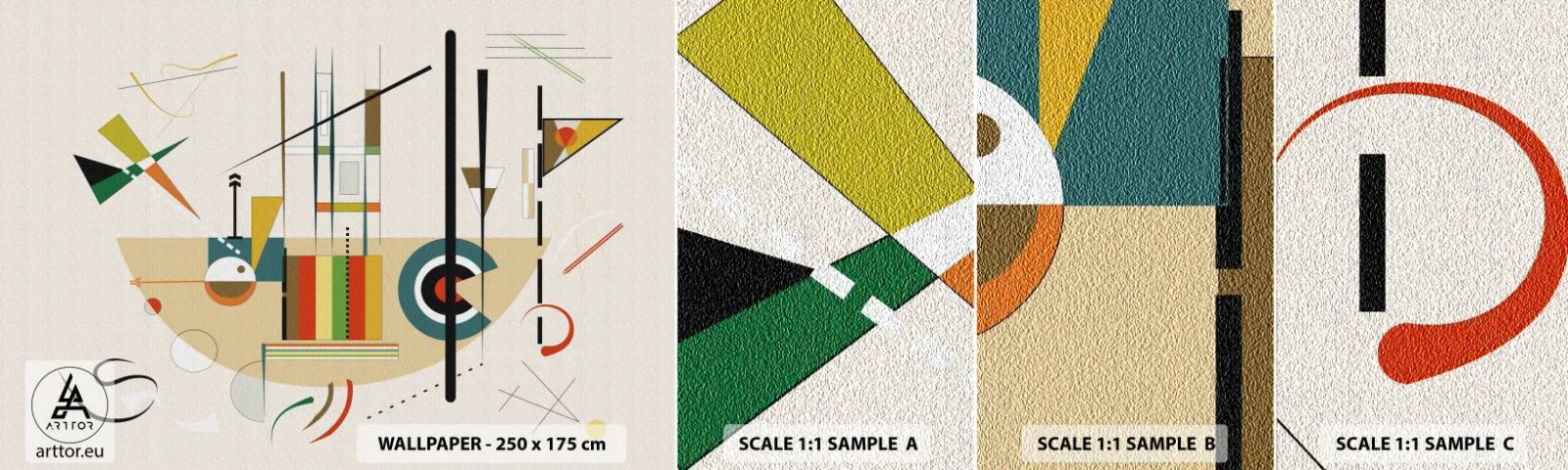 Fotobehang Monster Zelfklevend Deluxe Sticker - En de wereld lacht - Abstractie, Deel, Vormen - 100x30 cm