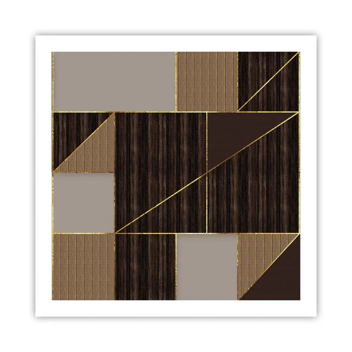Poster - Een mozaïek van bruin en goud - 60x60 cm