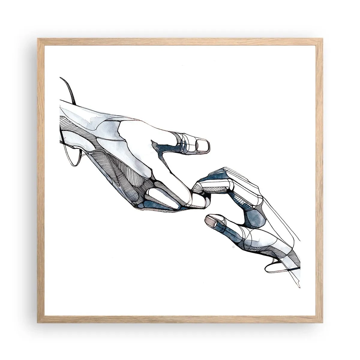 Een poster in een licht eiken lijst - Een goed gebaar - 60x60 cm