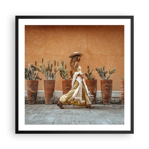 Poster in een zwarte lijst - Hippie-stijl - 60x60 cm