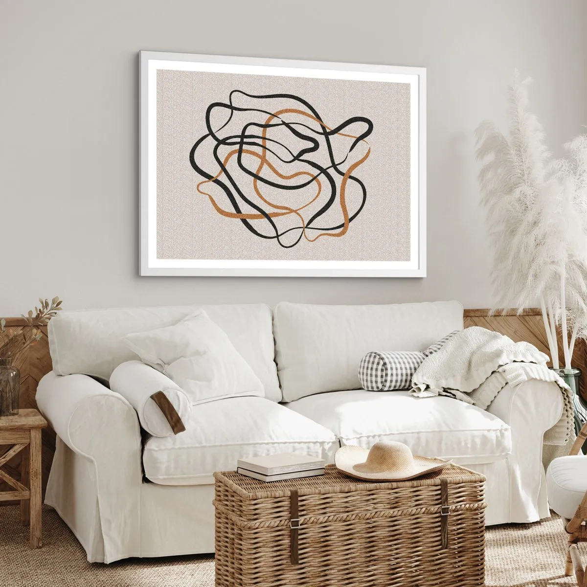 Poster in een witte lijst - Alles ging mis - 91x61 cm