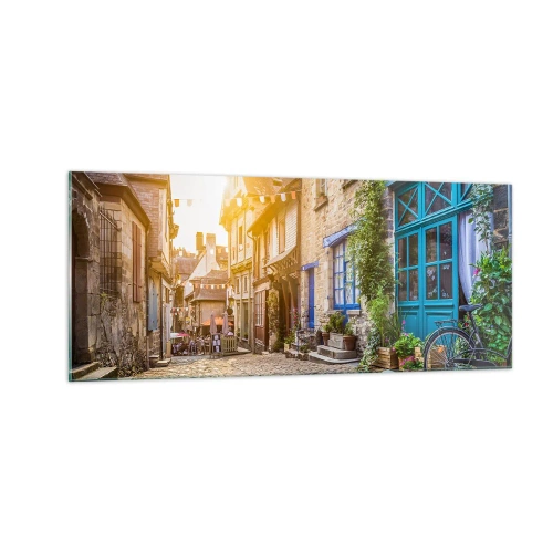 Schilderen op glas - De witte geest van het stadje - 100x40 cm