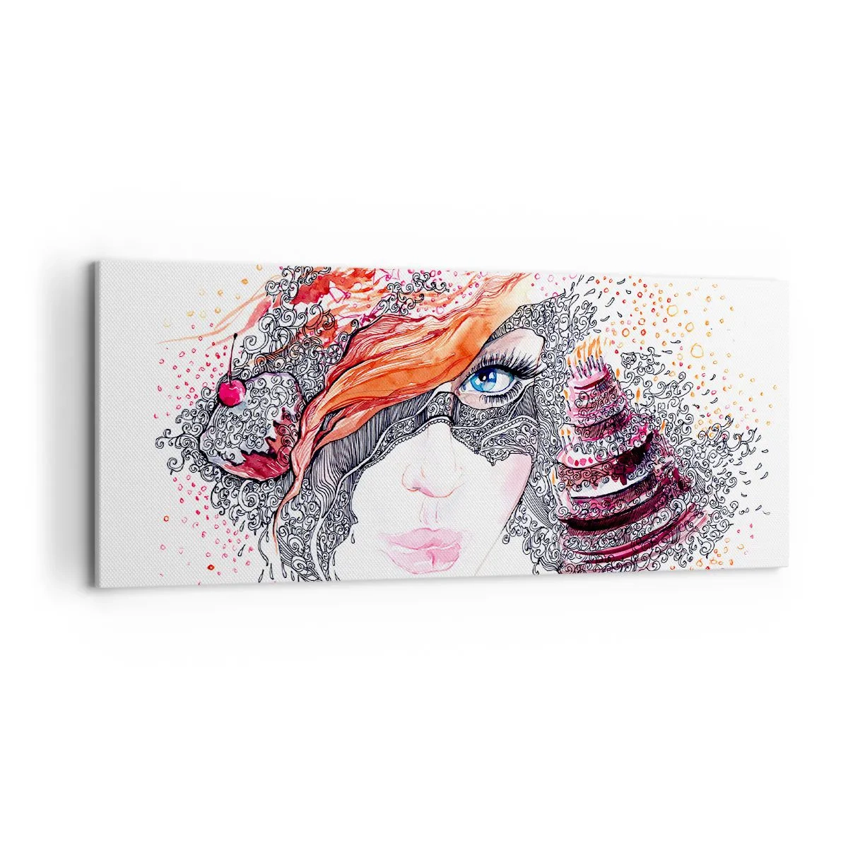 Schilderen op canvas - Elke dag is er een feestdag met haar - 120x50 cm
