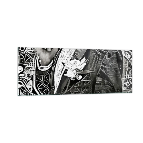 Schilderen op glas - Alleen een ogenschijnlijk grijze man - 140x50 cm