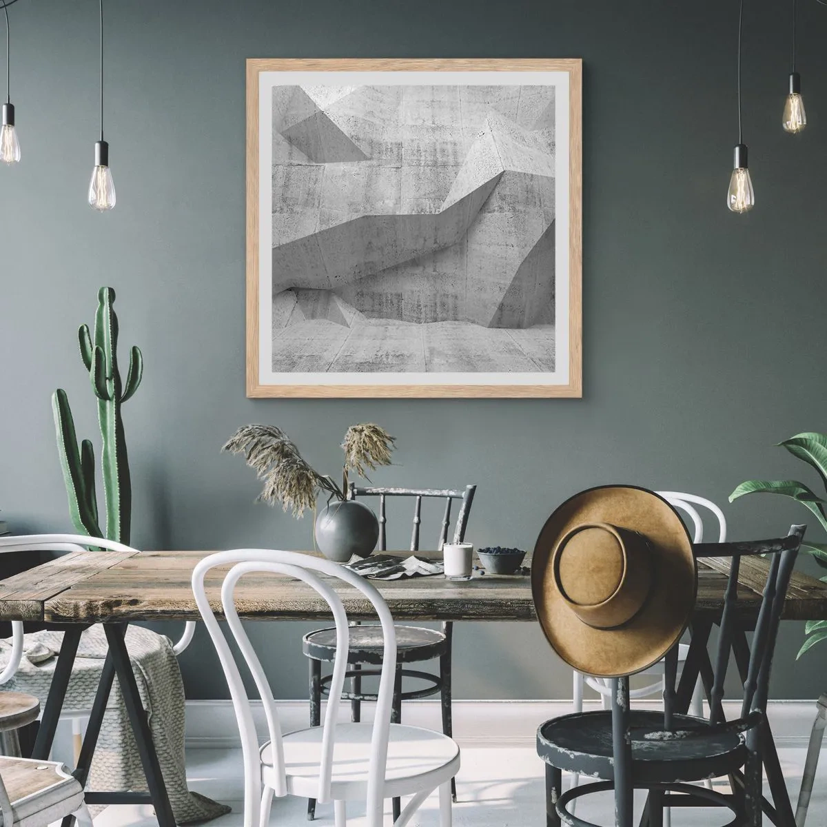 Een poster in een licht eiken lijst - Een echte uitdaging - 50x50 cm