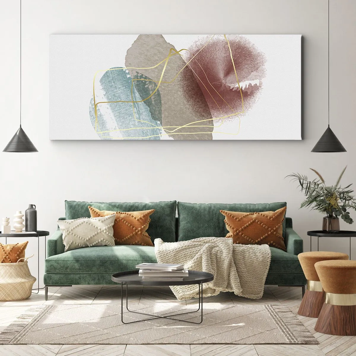 Schilderen op canvas - Koralen van de ruimte - 160x50 cm