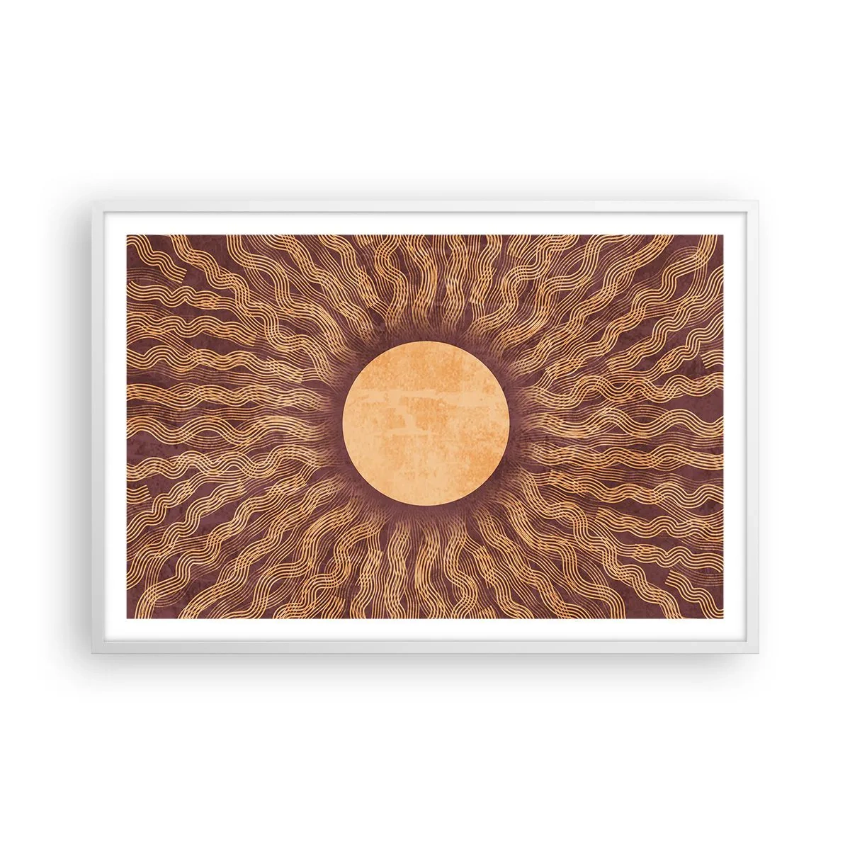 Poster in een witte lijst - Zon icoon - 91x61 cm