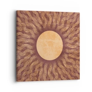 Schilderen op canvas - Zon icoon - 40x40 cm