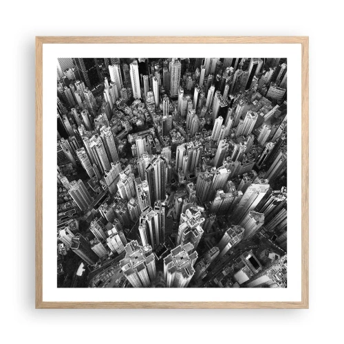 Een poster in een licht eiken lijst - Nog steeds hoger en hoger - 60x60 cm