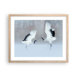 Een poster in een licht eiken lijst - Dans in de mist - 50x40 cm