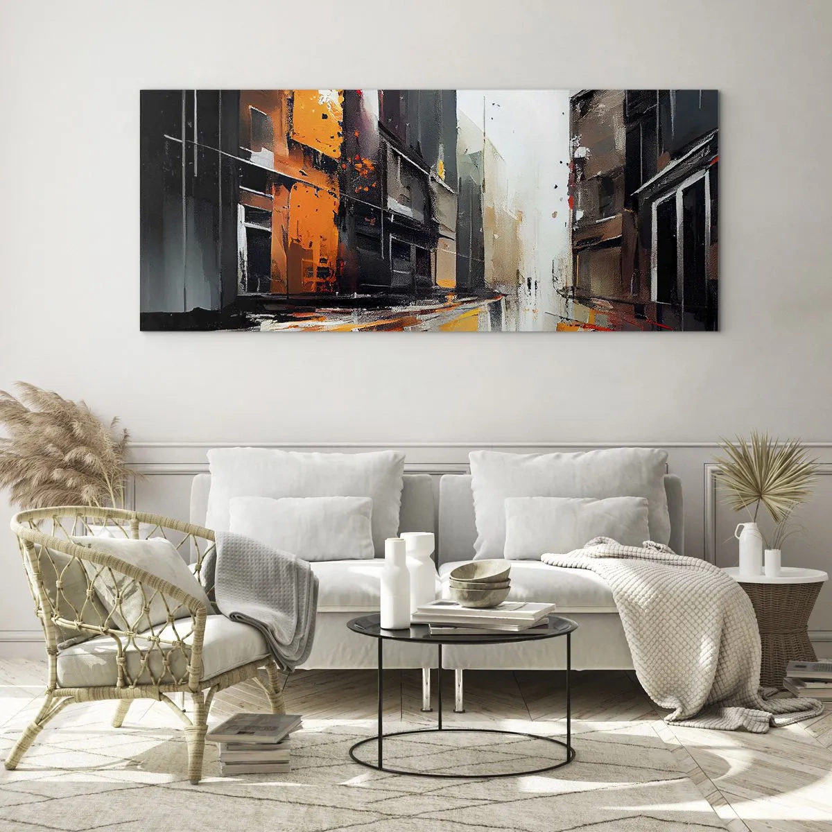 Schilderen op glas - Regenachtige dag - 100x40 cm