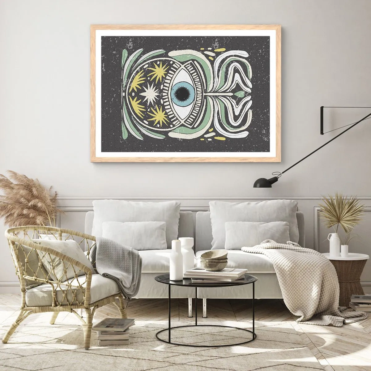 Een poster in een licht eiken lijst - Tribale rituelen - 100x70 cm