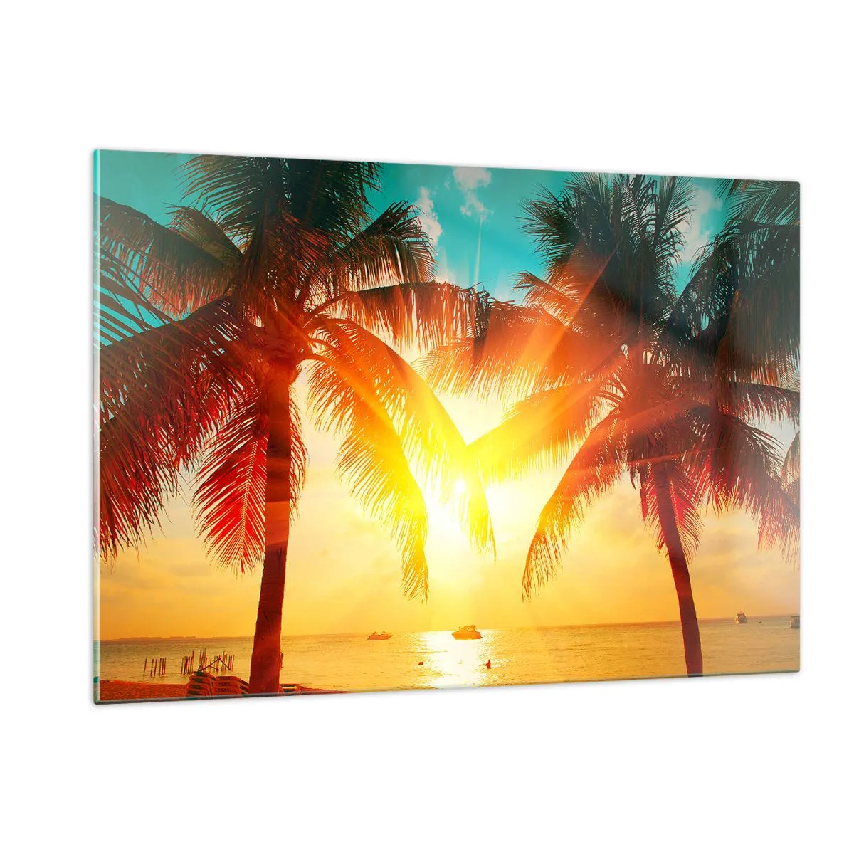 Schilderen op glas - Exotisch koppel - 120x80 cm