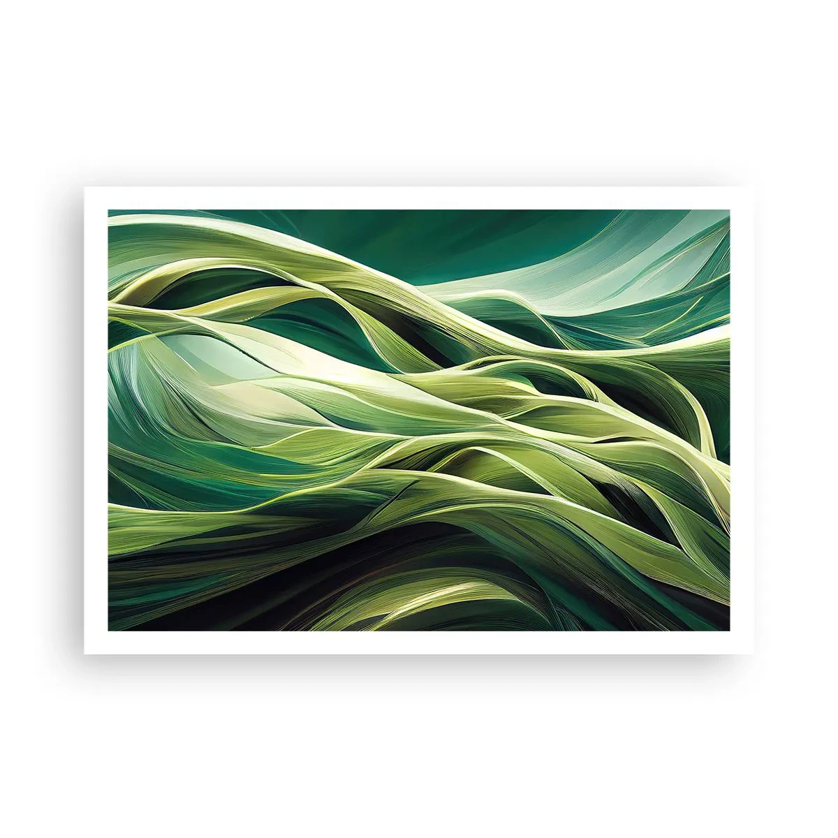 Poster - Abstract groen spel - 100x70 cm