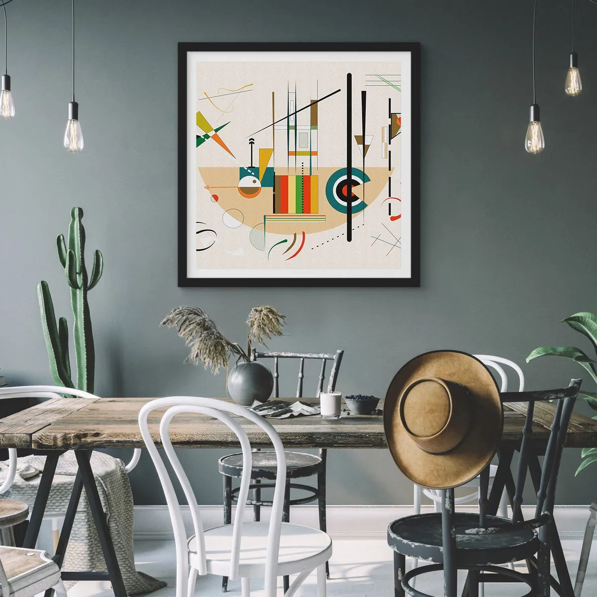 Poster in een zwarte lijst - En de wereld lacht - 40x40 cm