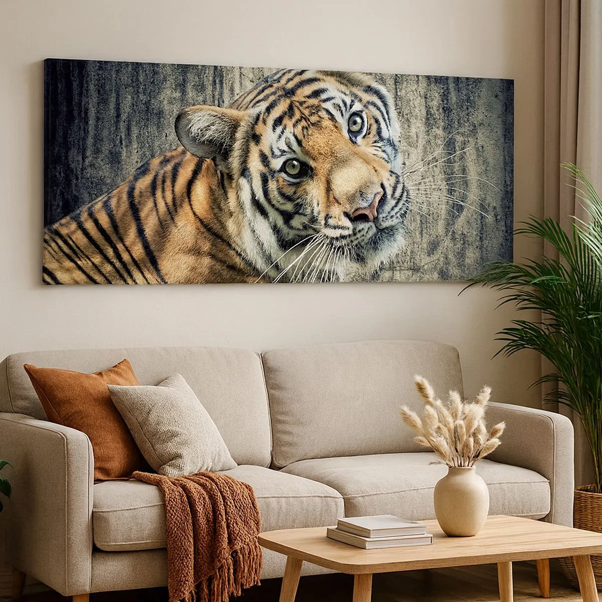 Schilderen op canvas - Portret in stromen van licht - 100x40 cm