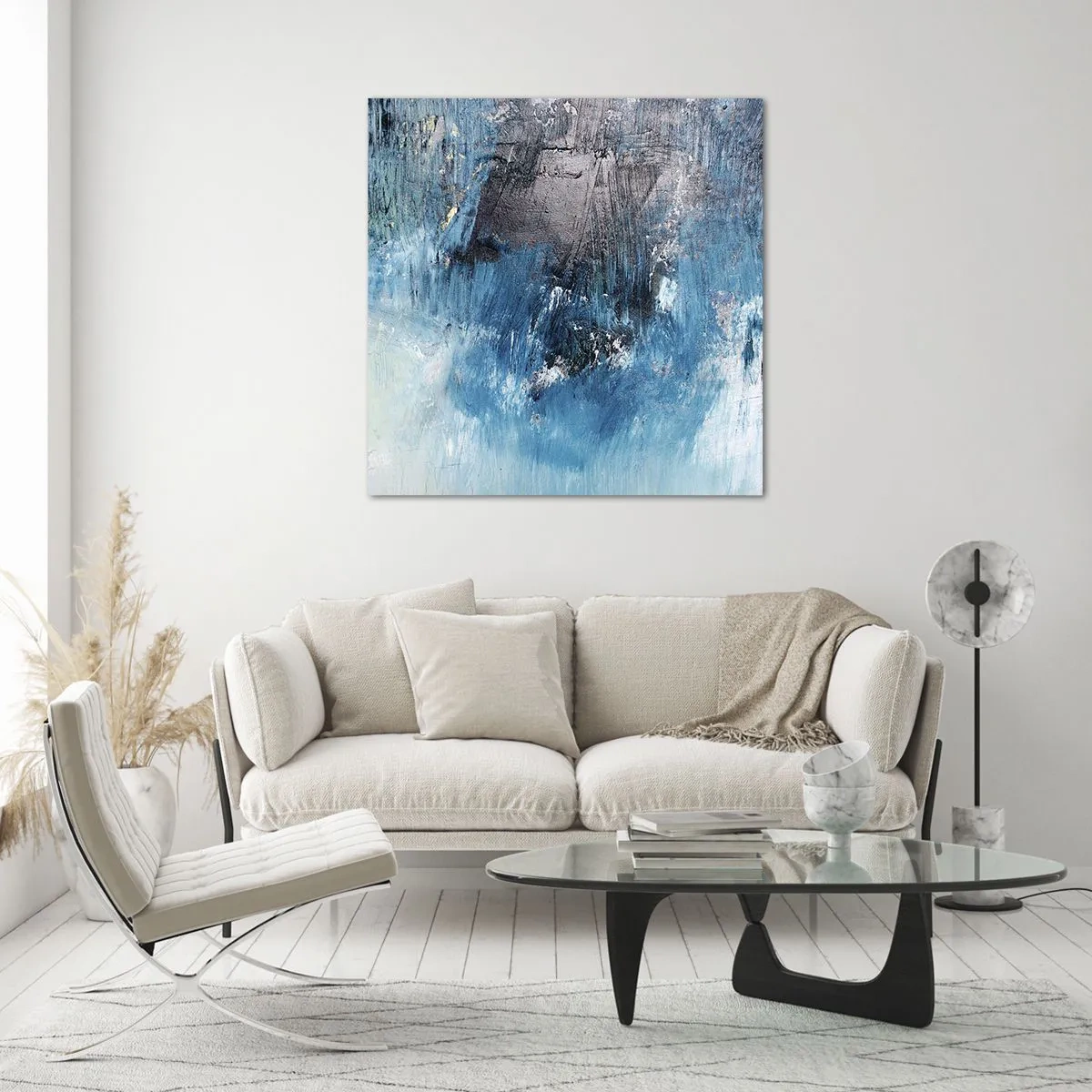 Schilderen op glas - Rhapsody in Blauw - 30x30 cm