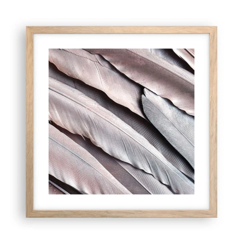 Een poster in een licht eiken lijst - In roze zilver - 40x40 cm