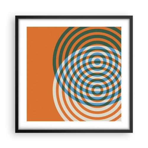 Poster in een zwarte lijst - Abstracte circulaire variatie - 50x50 cm