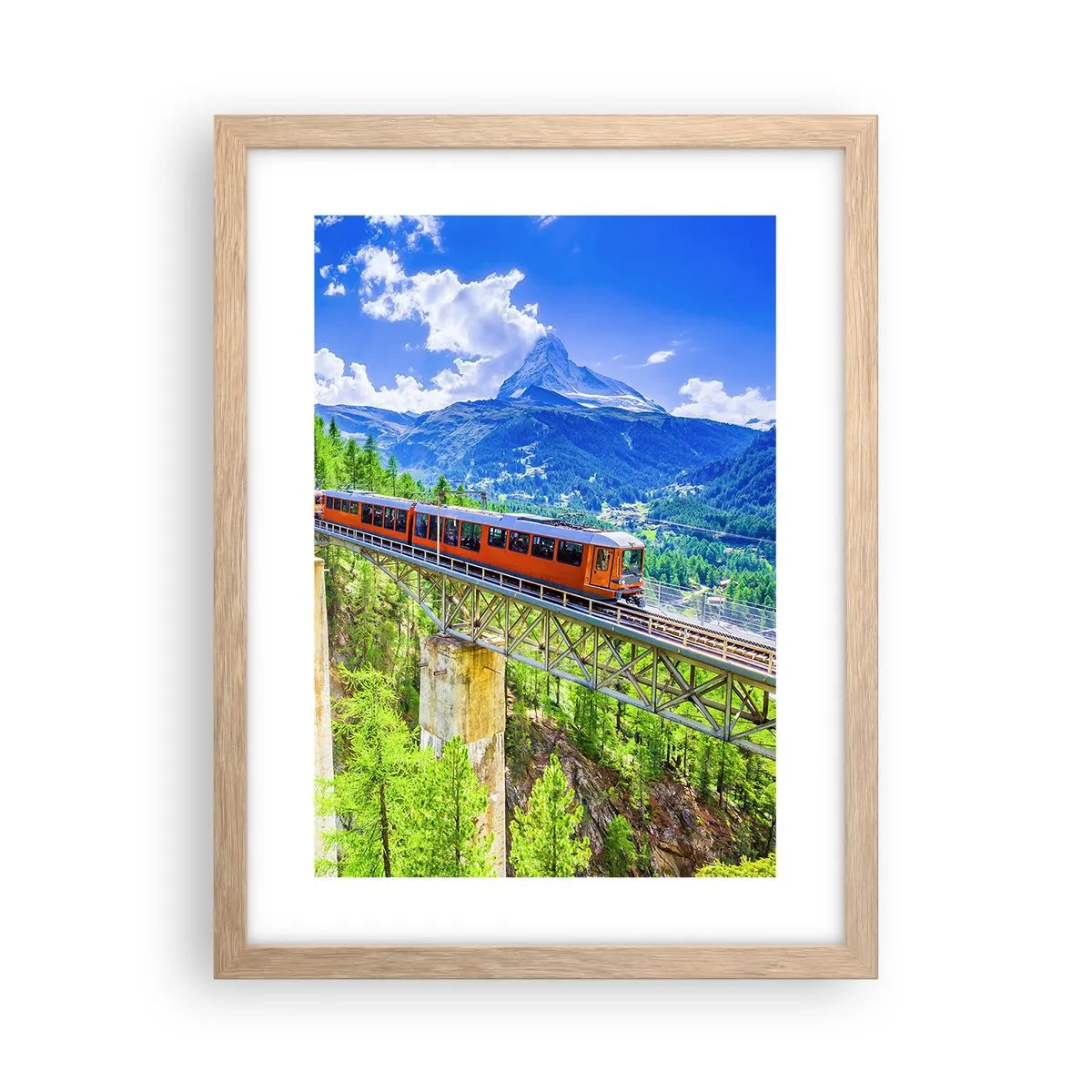 Een poster in een licht eiken lijst - Het is tijd voor de Alpen - 30x40 cm