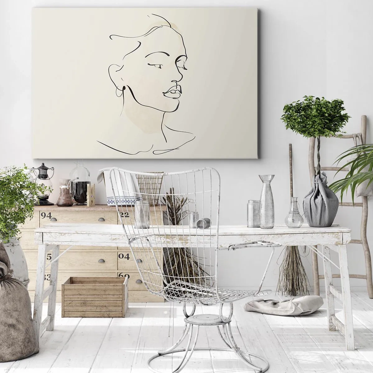 Schilderen op canvas - Een bepaalde lijn - 70x50 cm