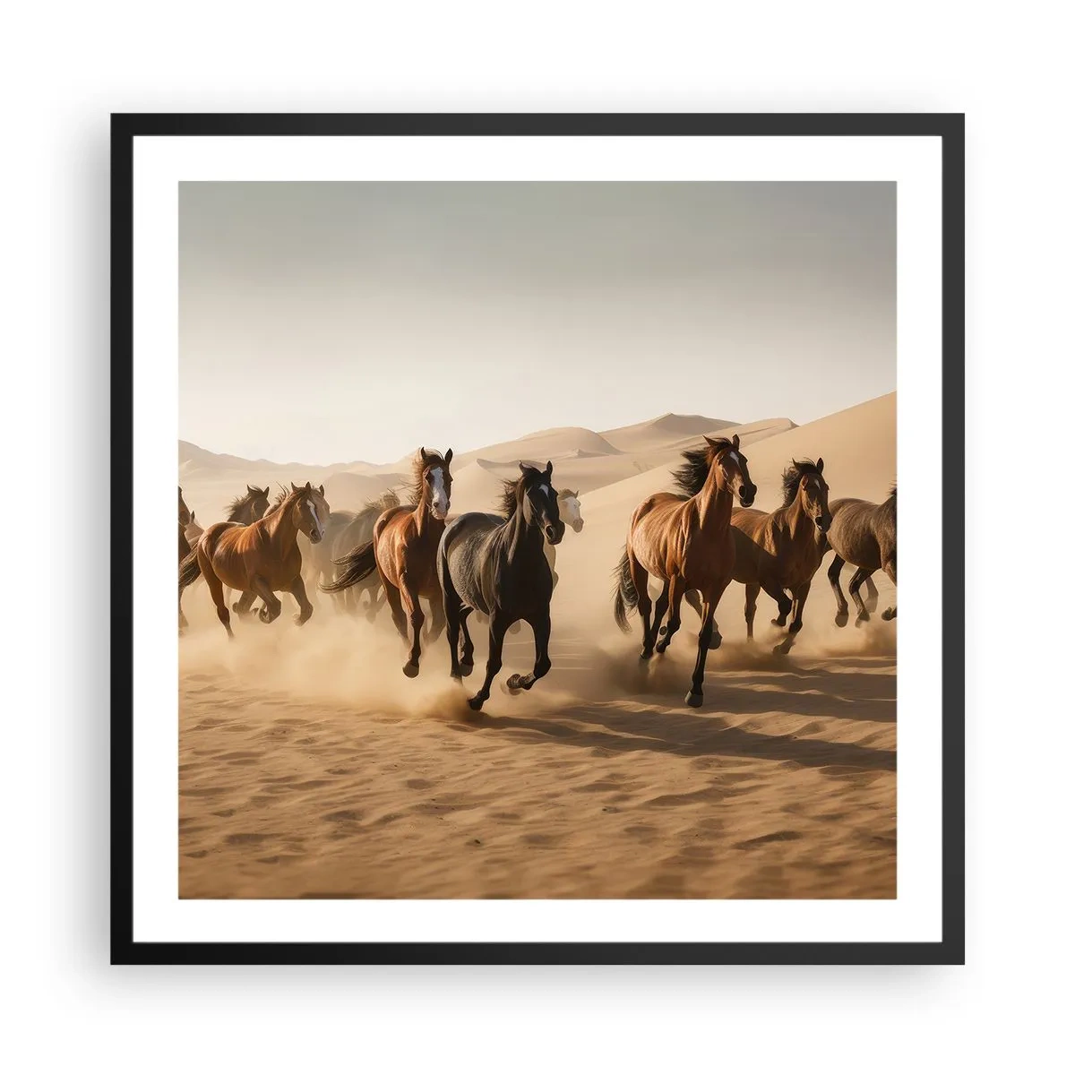 Poster in een zwarte lijst - Vrij als de wind - 60x60 cm