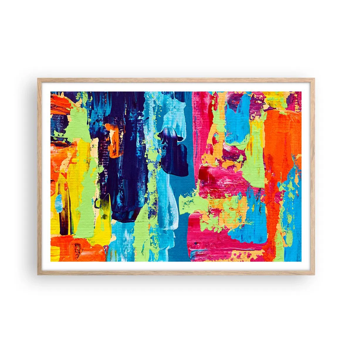 Een poster in een licht eiken lijst - Het leven is mooi! - 100x70 cm