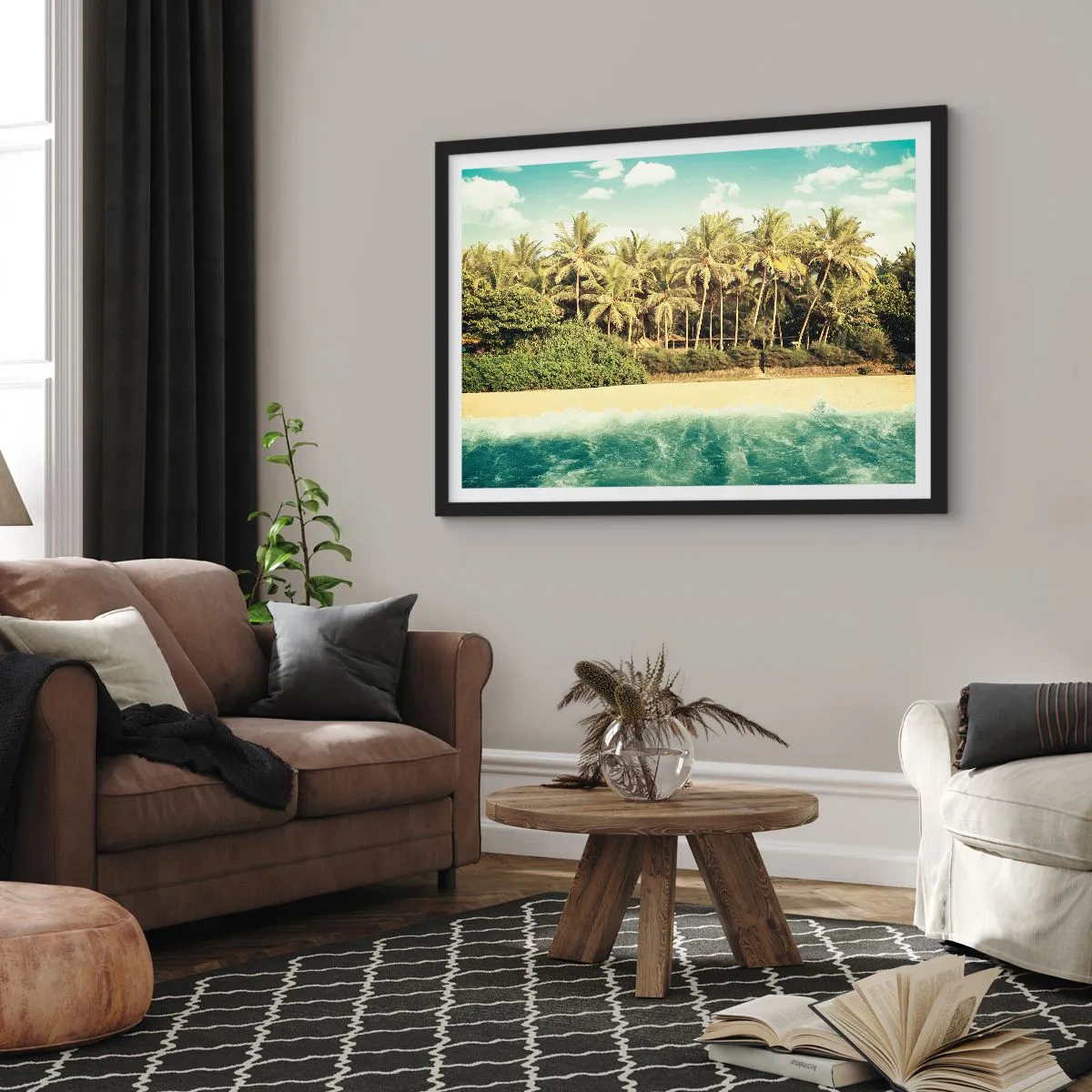 Poster in een zwarte lijst - Hoe zit het hier? - 70x50 cm
