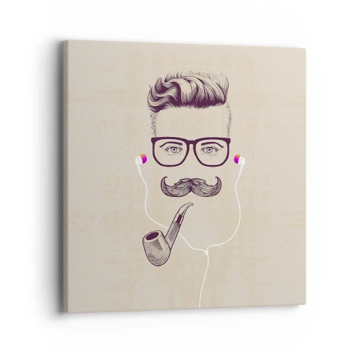 Schilderen op canvas - Een echte man? - 40x40 cm