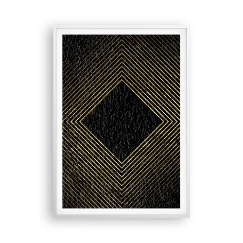 Poster in een witte lijst - Geometrie in glamoureuze stijl - 70x100 cm