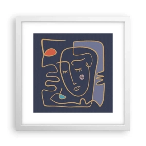 Poster in een witte lijst - In nadenken - 30x30 cm