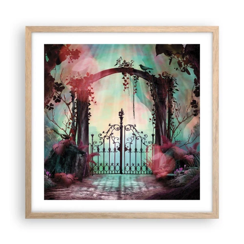 Een poster in een licht eiken lijst - Geheime Tuin - 50x50 cm