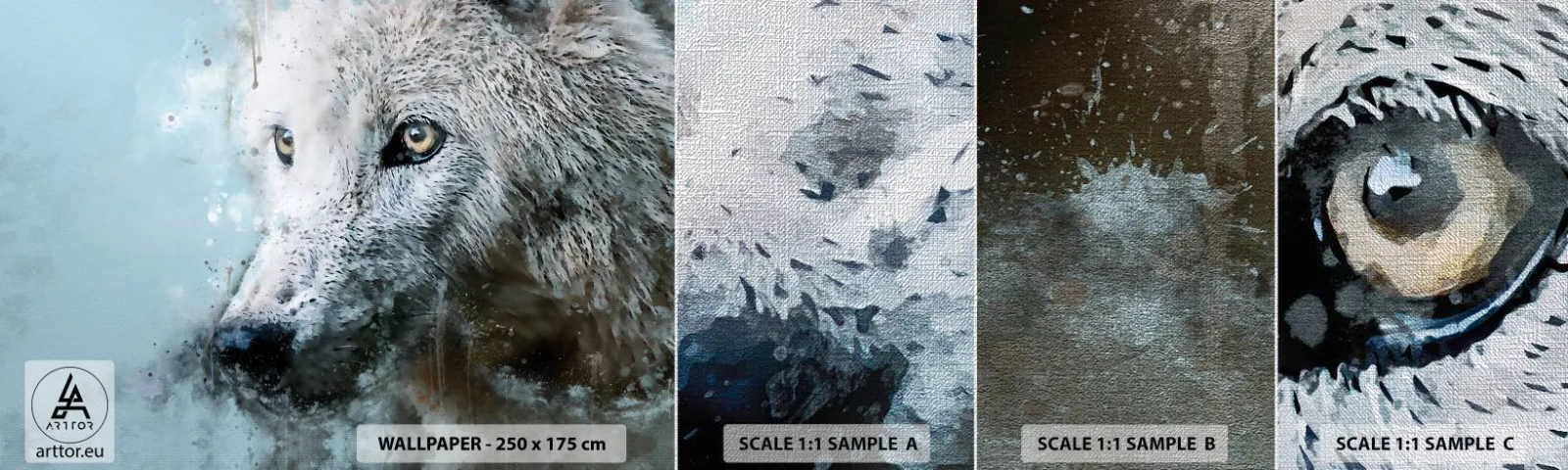 Fotobehang Monster Premium Canvas - Ontmoet de wolvenziel - Dieren, Wolf, Roofdier - 100x30 cm