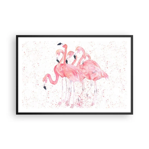 Poster in een zwarte lijst - Roze ensemble - 91x61 cm