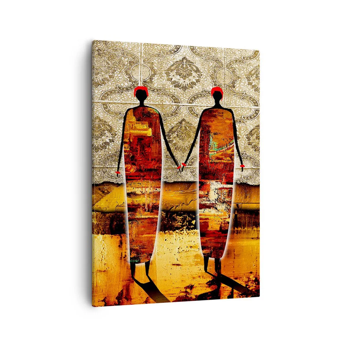 Schilderen op canvas - Etnische compositie in de kleuren van Afrika - 50x70 cm