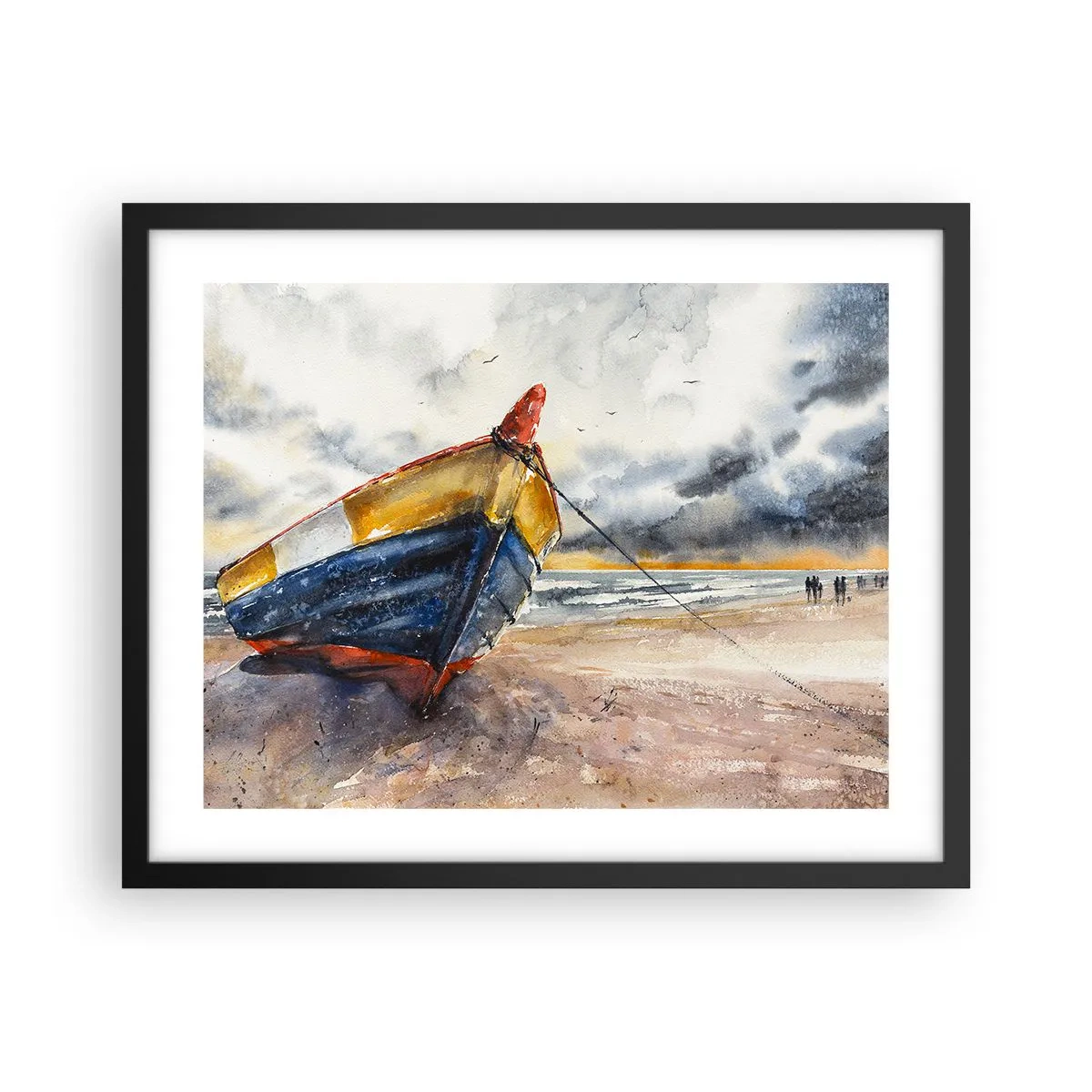 Poster in een zwarte lijst - Rust aan de kust - 50x40 cm