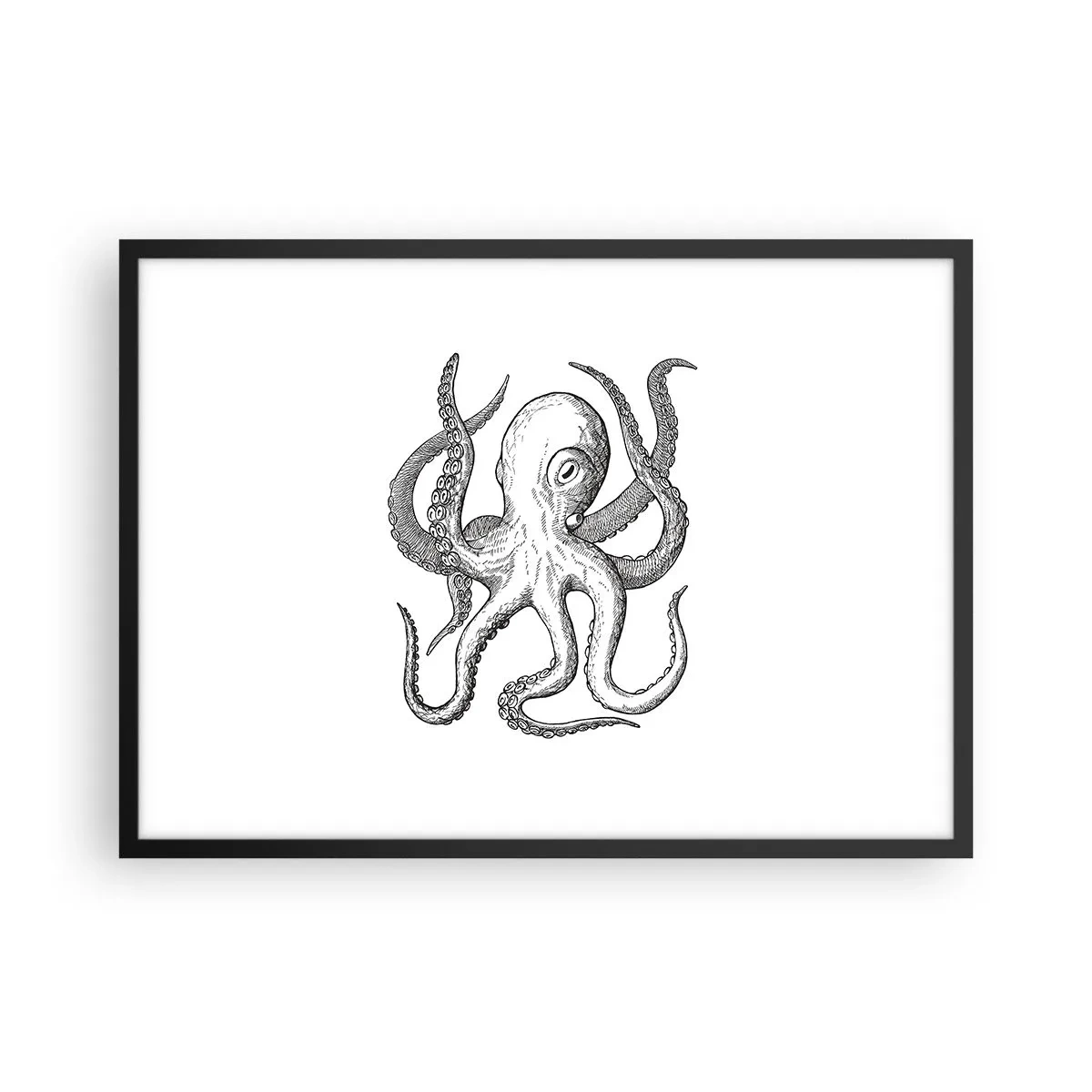 Poster in een zwarte lijst - Dansend met de golven - 70x50 cm