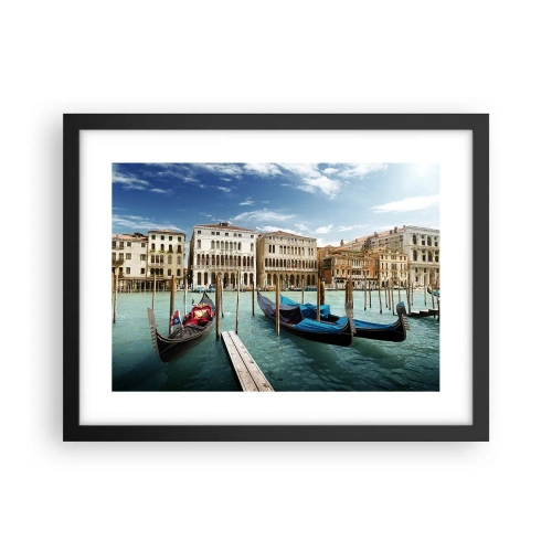 Poster in een zwarte lijst - Paleizen in het blauw - 40x30 cm