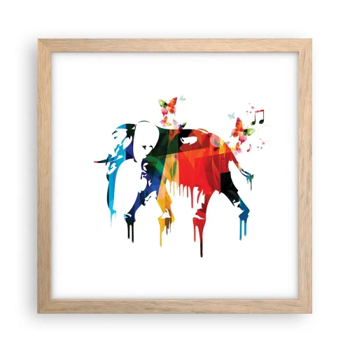 Een poster in een licht eiken lijst - Iedereen kan dansen - 30x30 cm